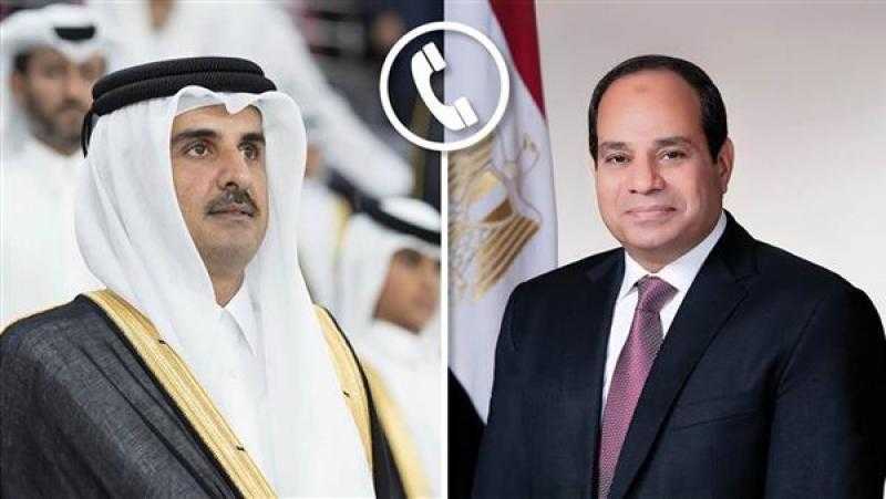 الرئيس السيسي وأمير قطر يؤكدان الحرص على وقف إطلاق النار في غزة